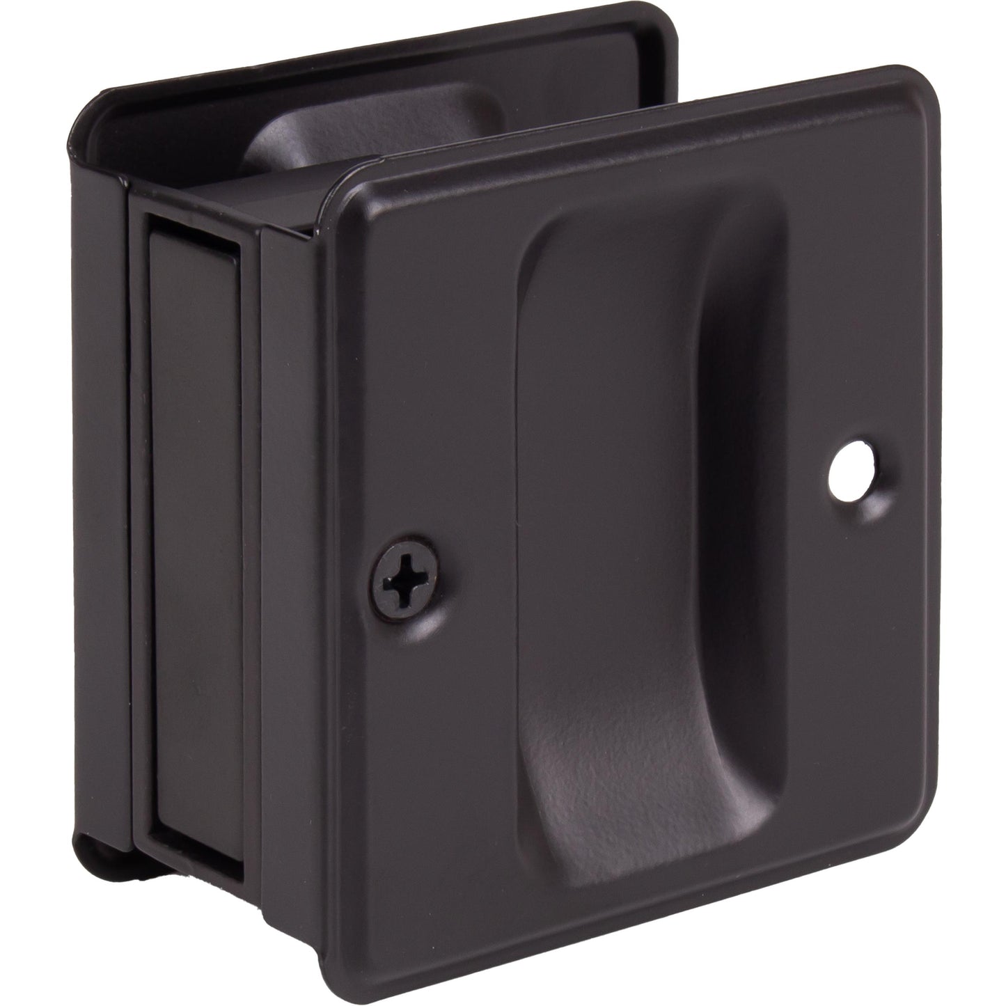 Stone Harbor Hardware Square Pocket Door Lock, Passage Function, Oil-Rubbed Bronze
