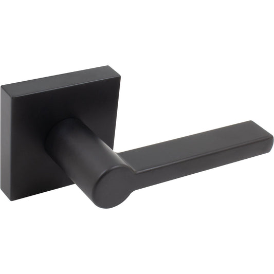 Stone Harbor Hardware Vienna Door Lever with Square Rosette, Passage (Hall/Closet) Latch, Matte Black