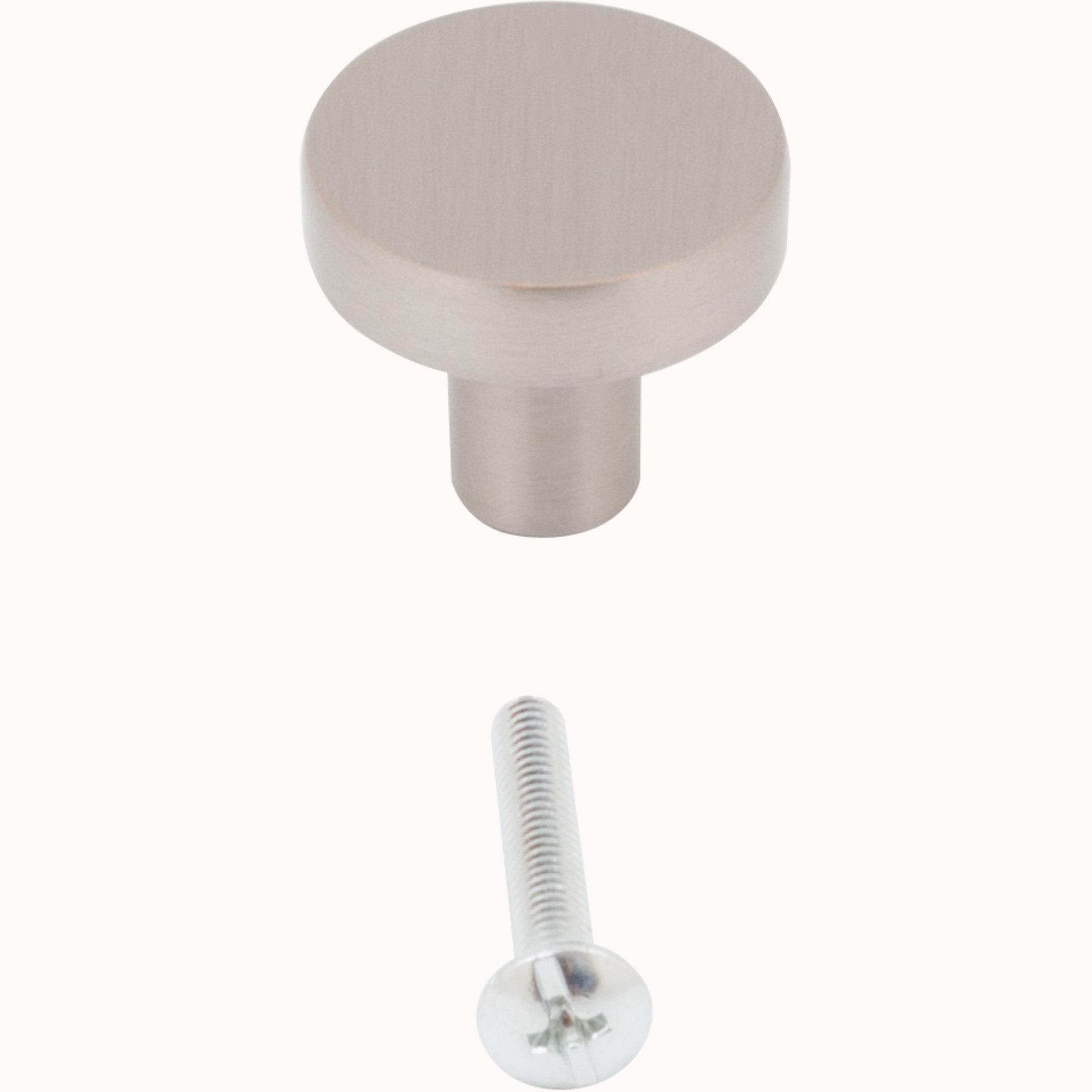 Contemporary Round Cabinet Knob, 1 Inch, Zinc Base Material