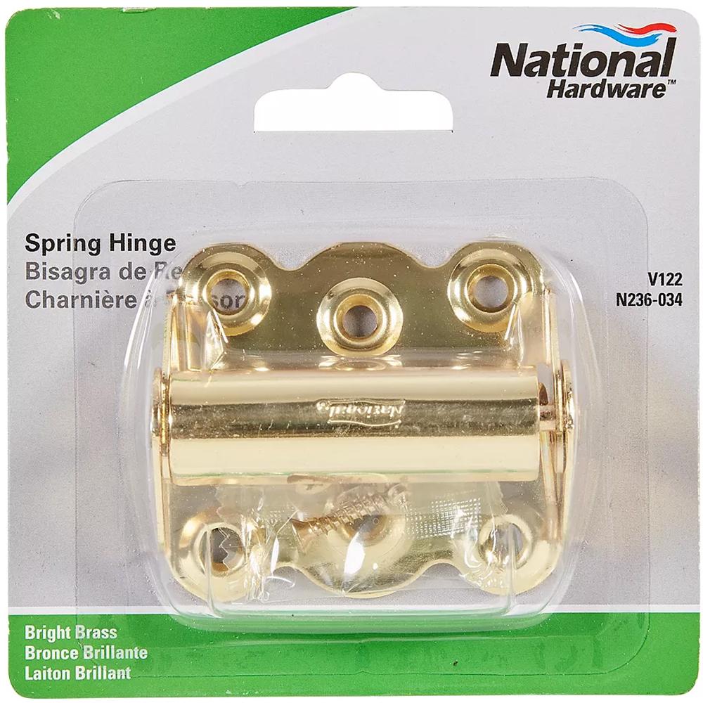 V122 2-3/4" Adjustable Spring Hinge - Polished Brass