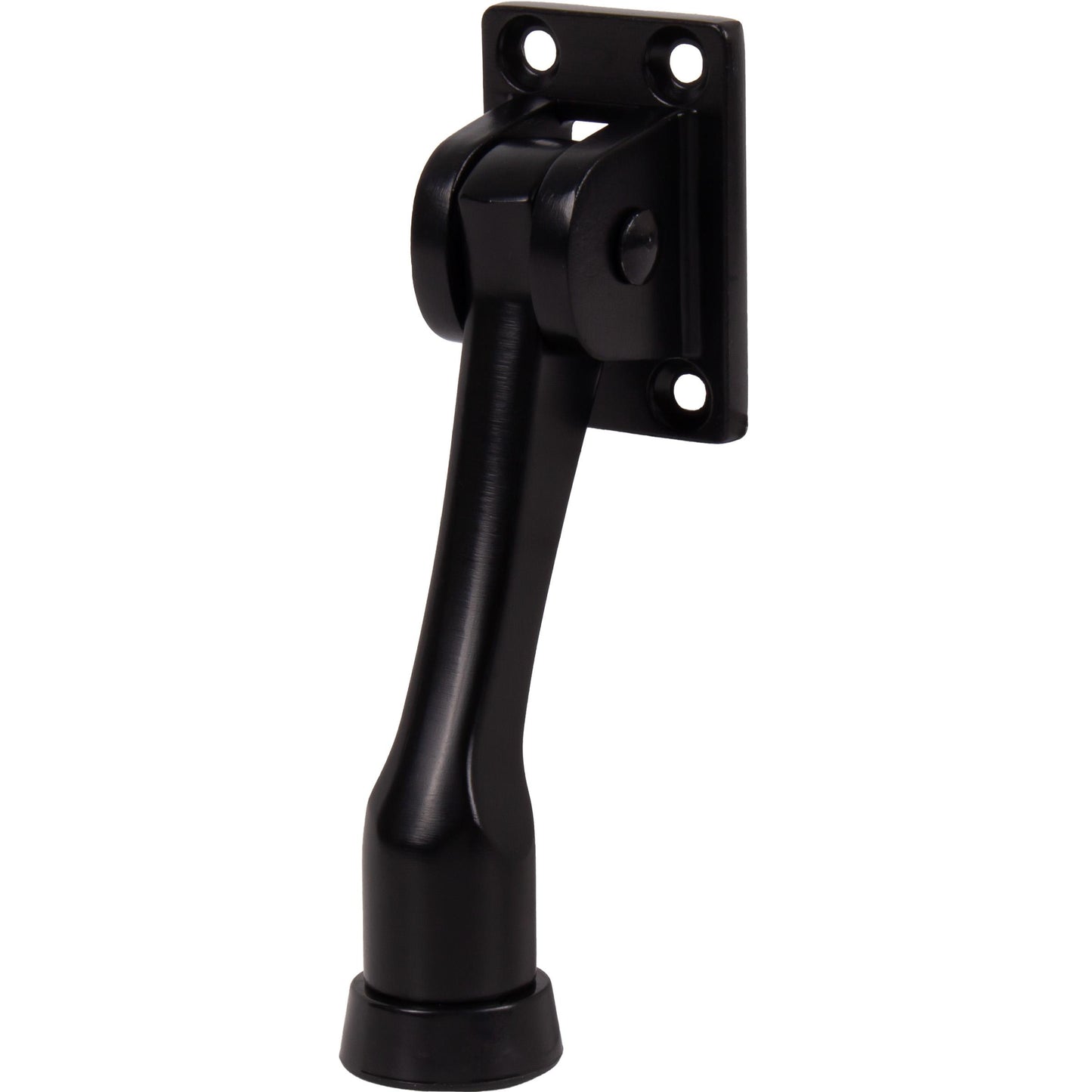 Stone Harbor Hardware Heavy-Duty Kick-Down Holder with 4 Screws, 4 Inches, Matte Black