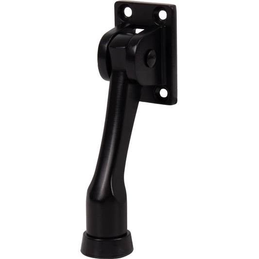 Stone Harbor Hardware Heavy-Duty Kick-Down Holder with 4 Screws, 4 Inches, Matte Black