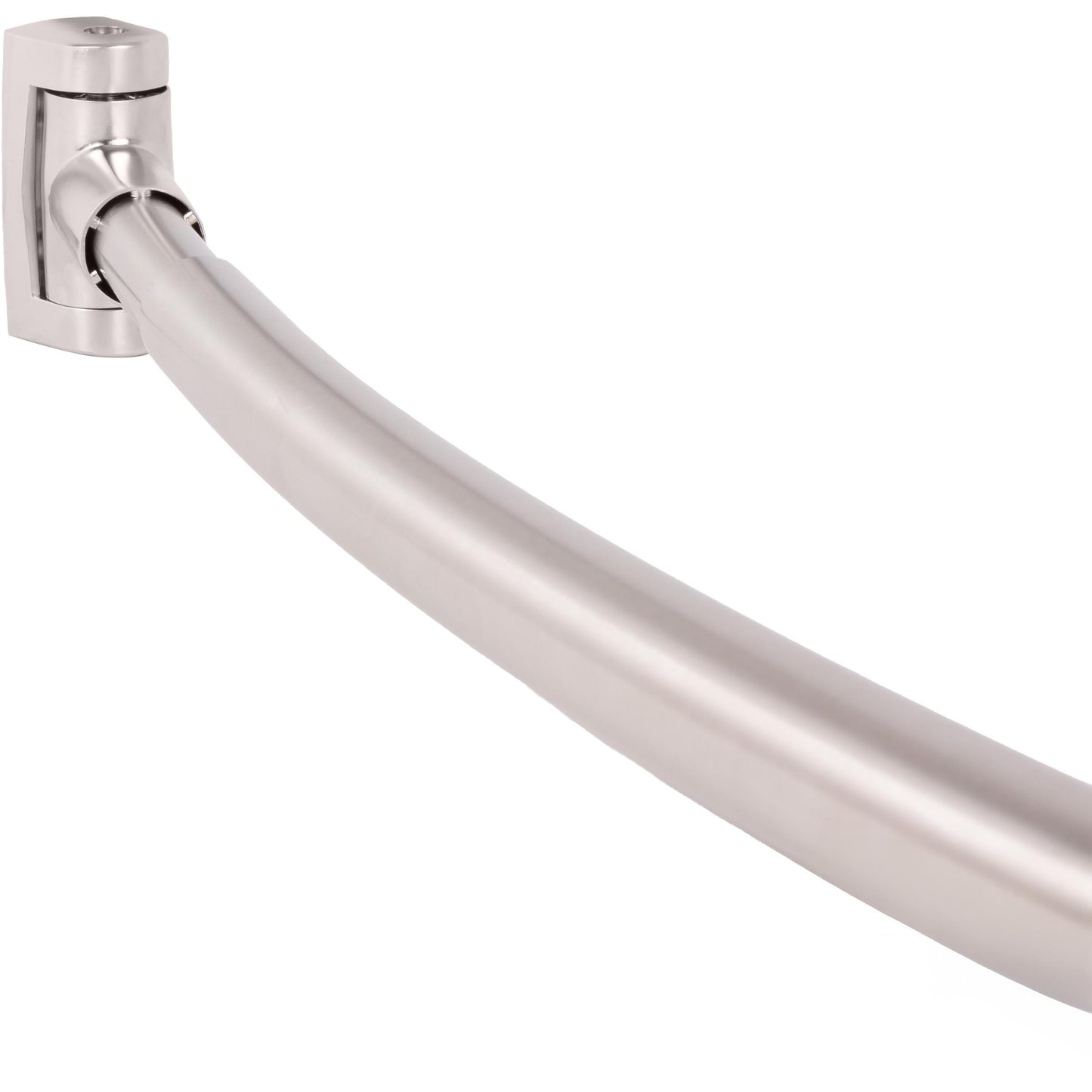 Stone Harbor Hardware Standard Adjustable Curved Shower Rod, 45" to 72", Satin Stainless Steel