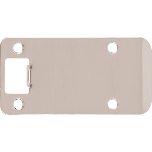 Stone Harbor Hardware Round Corner Extended Lip Strike Plate, 2-1/4" x 4", (4-1/2" Overall Length), Satin Nickel