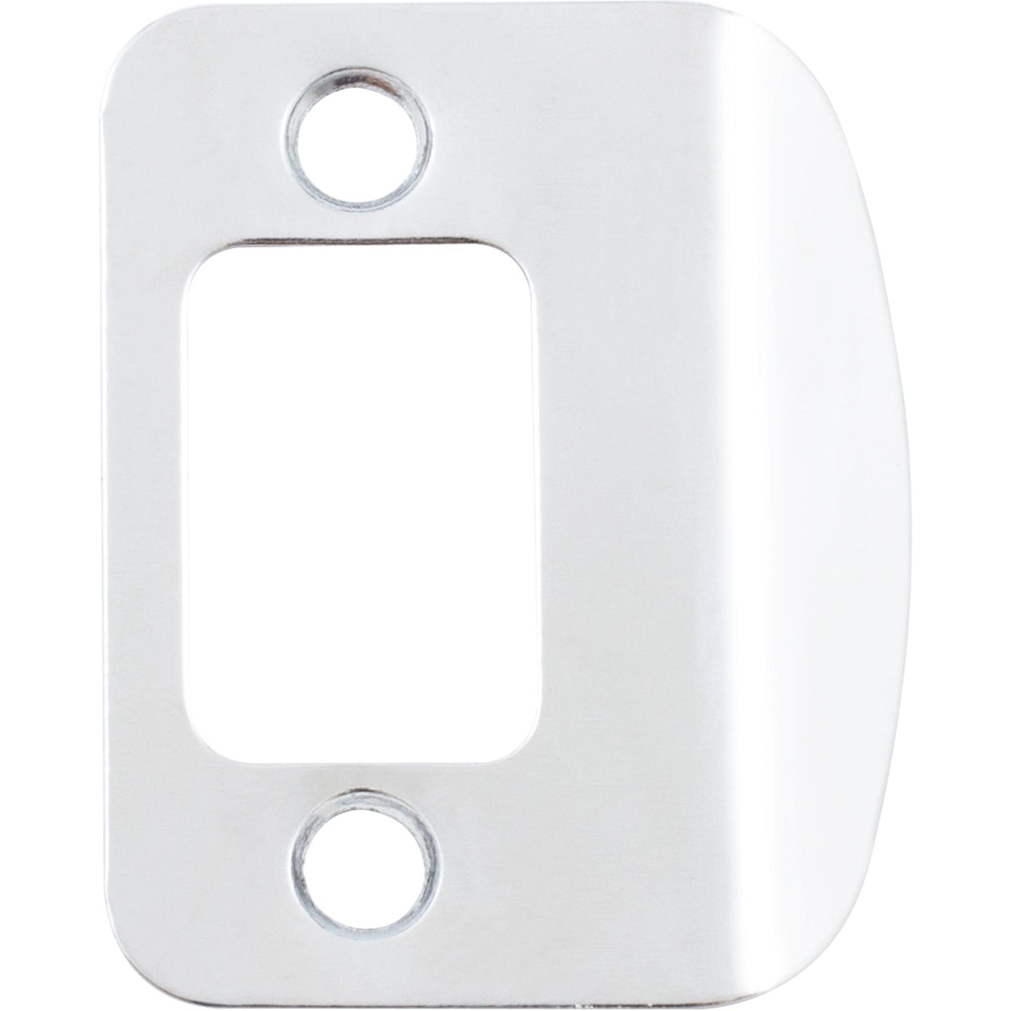 Stone Harbor Hardware Full Lip Round Corner Deadbolt Strike Plate, 2-1/4 Inches, 1-5/8" Center-to-Center, Polished Chrome