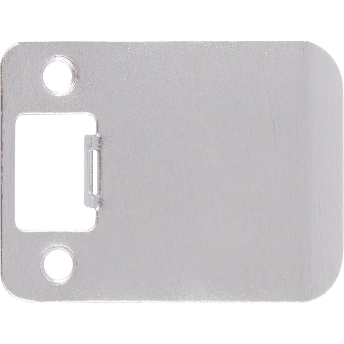 Stone Harbor Hardware Round Corner Extended Lip Strike Plate, 2-1/4" x 2-1/2", (3" Overall Length), Satin Chrome