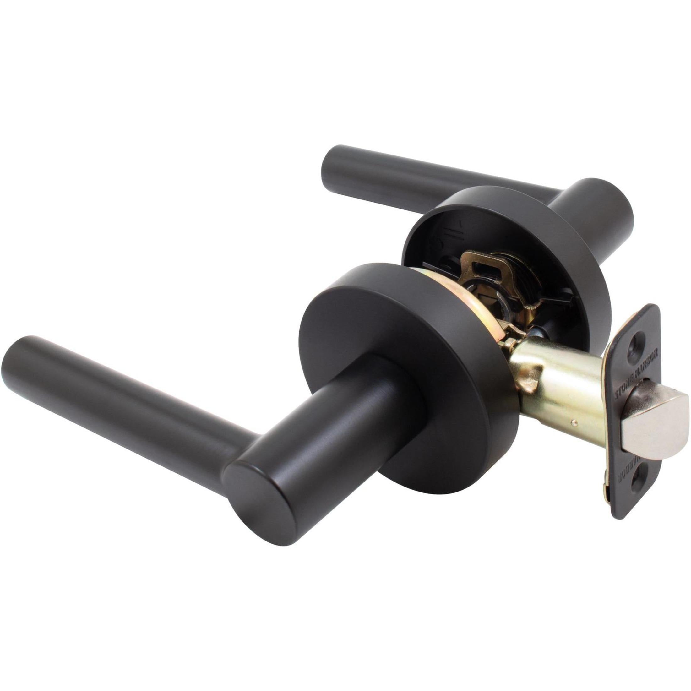 Zurich Door Lever with Round Rosette, Passage (Hall/Closet) Function