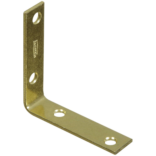 V115 3" x 3/4" Corner Brace 4/pk - Polished Brass