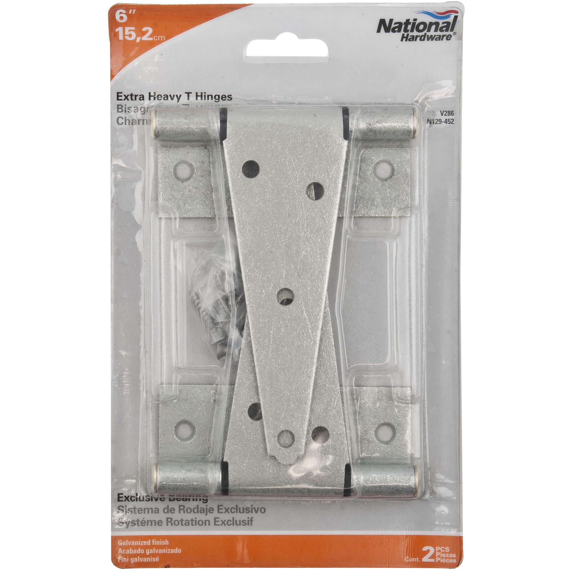 National Hardware - V286 6" Extra Heavy T-Hinge 2/pk - Galvanized