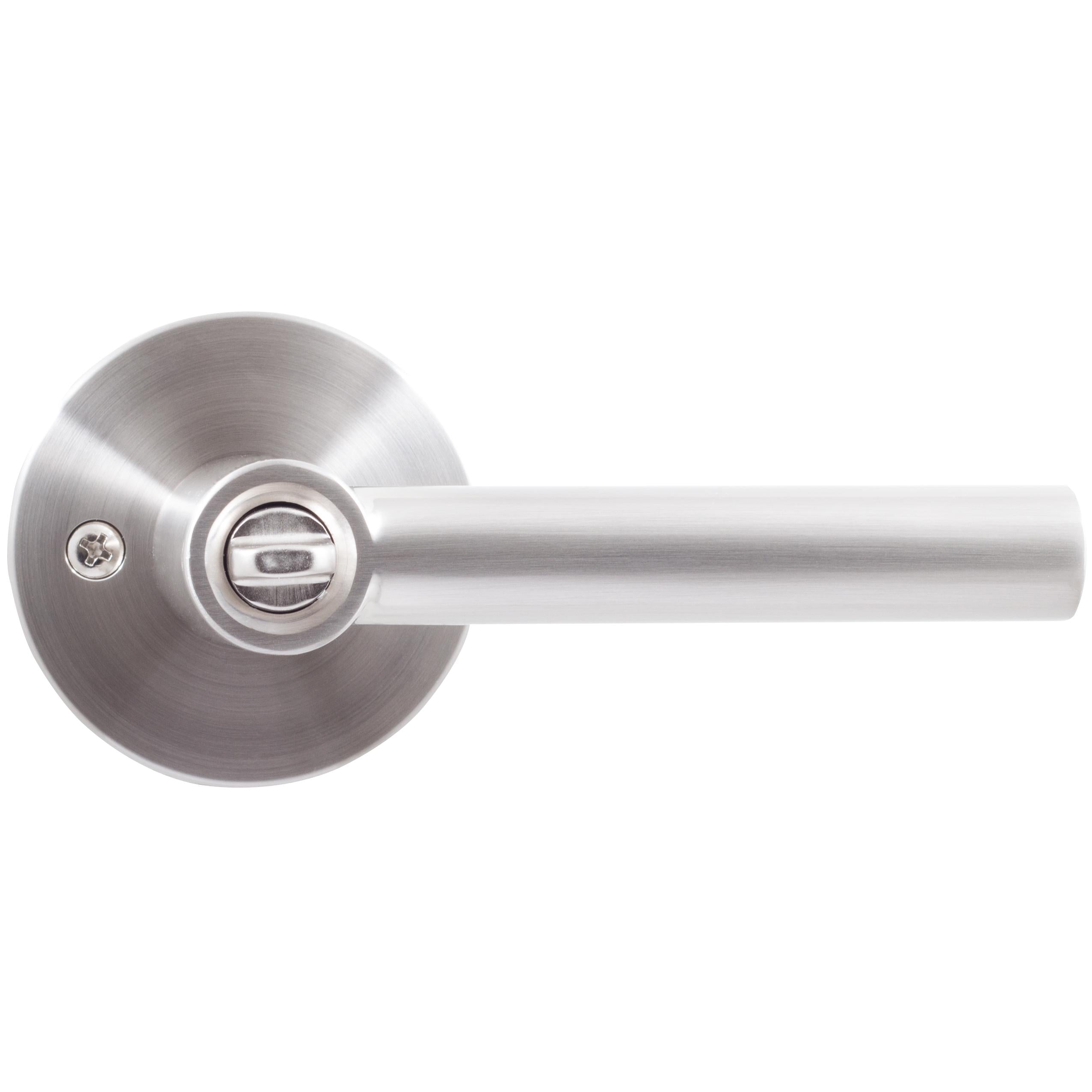 Stone Harbor Hardware Zurich Door Lever with Round Rosette, Entry Latch, SC Keyway, Satin Nickel