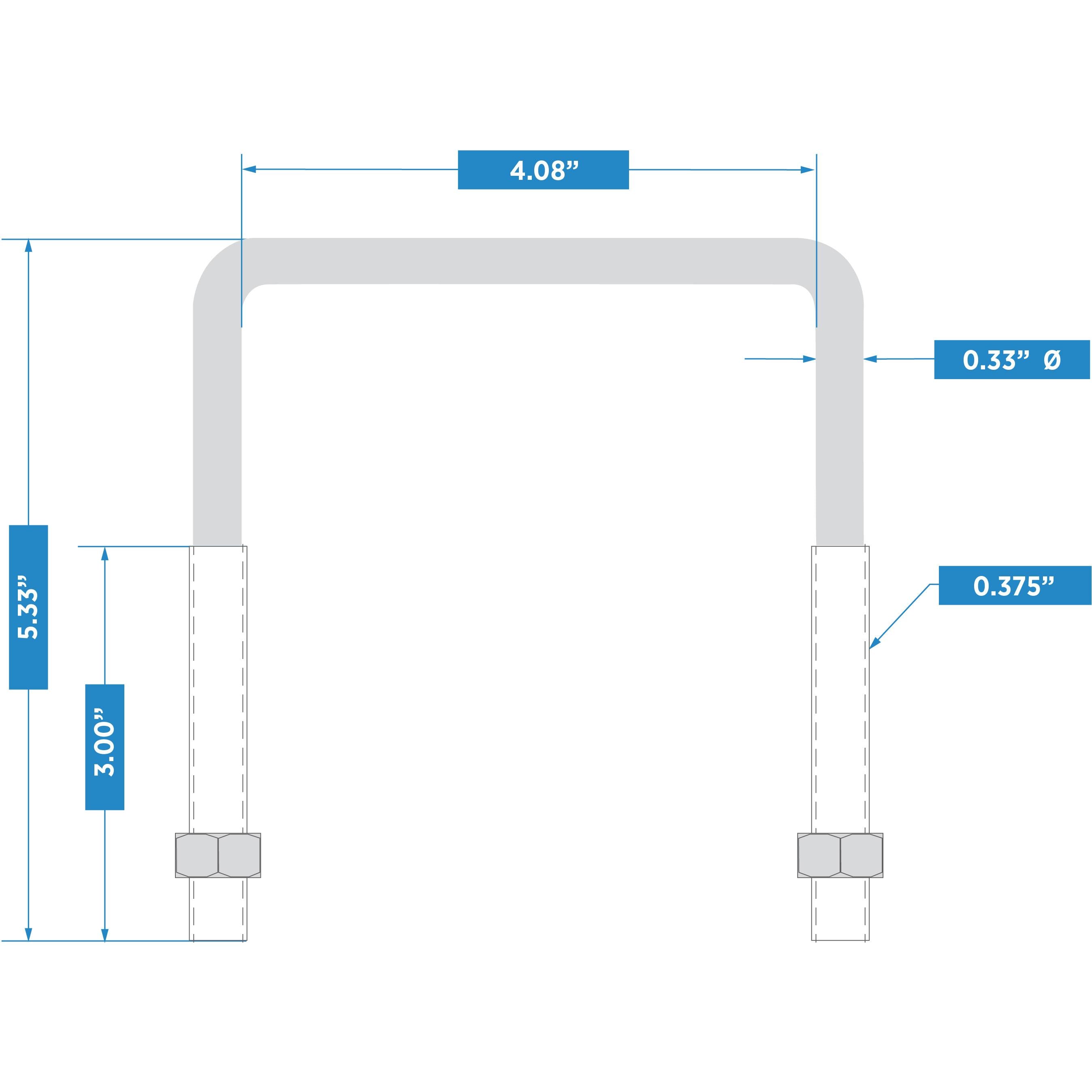 National Hardware - 2192BC 675 3/8" X 4" X 5" Square U Bolt - Zinc Plated