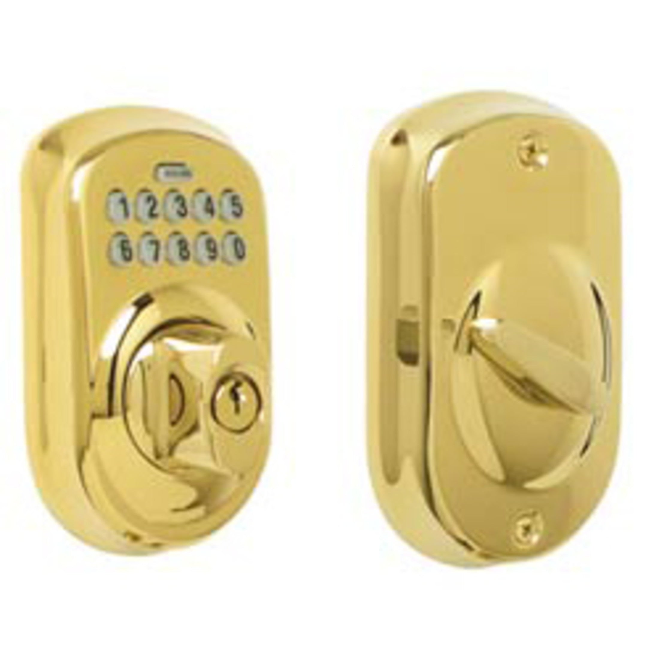 BE365PLY505 12-321 10-116 KD Plymouth Keypad Deadbolt - Lifetime Brass