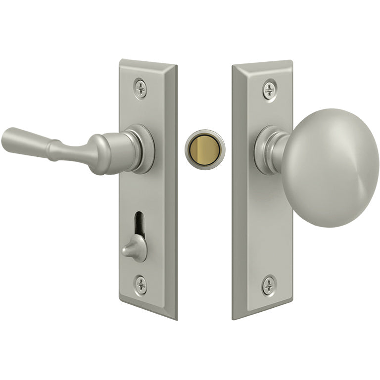 SDLS480U15 Tubular Storm Door Lock with Plate - Satin Nickel
