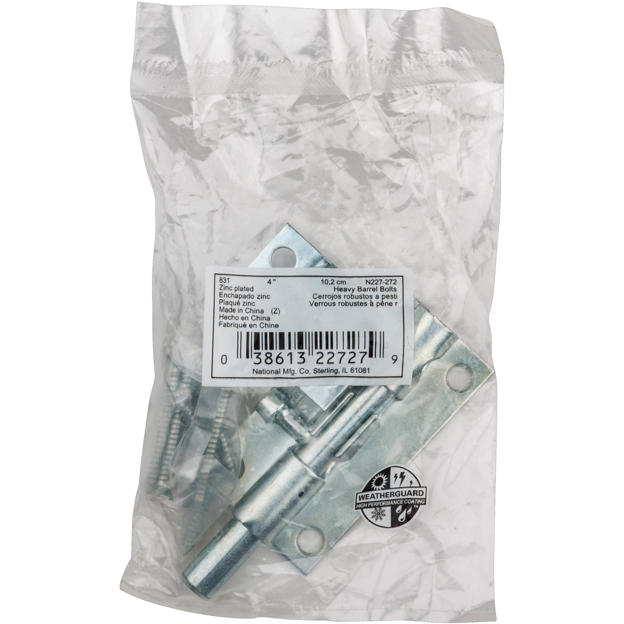 SPB831 4" Heavy Barrel Bolt - Zinc