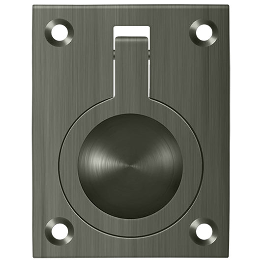 Deltana FRP25U15A 2 1/2-Inch x 1 7/8-Inch Solid Brass Flush Ring Pull