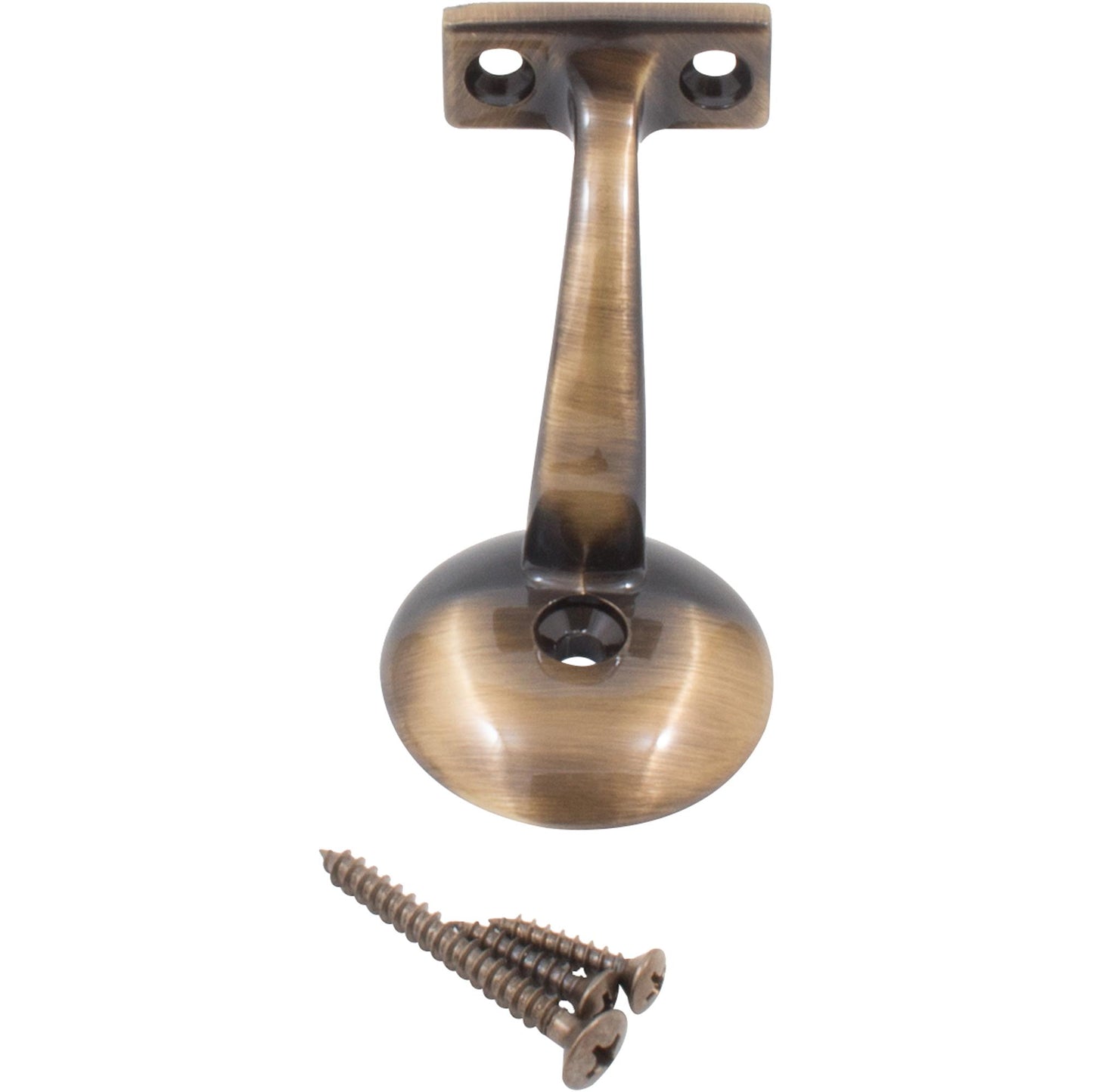 Stone Harbor Hardware Heavy-Duty Round Handrail Bracket, Antique Brass