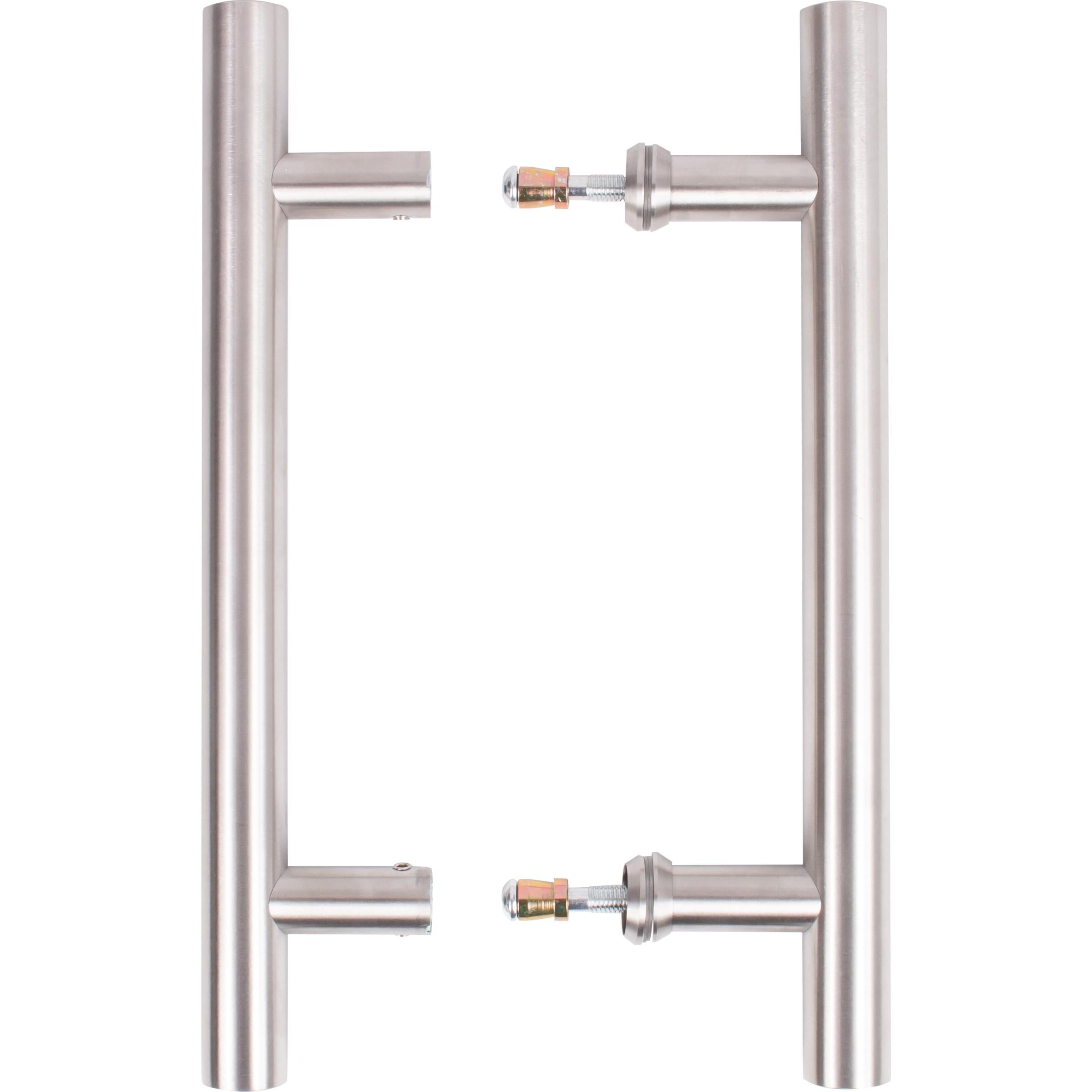 Sliding Door Double-Sided Round Bar Pull Set, 12 Inches