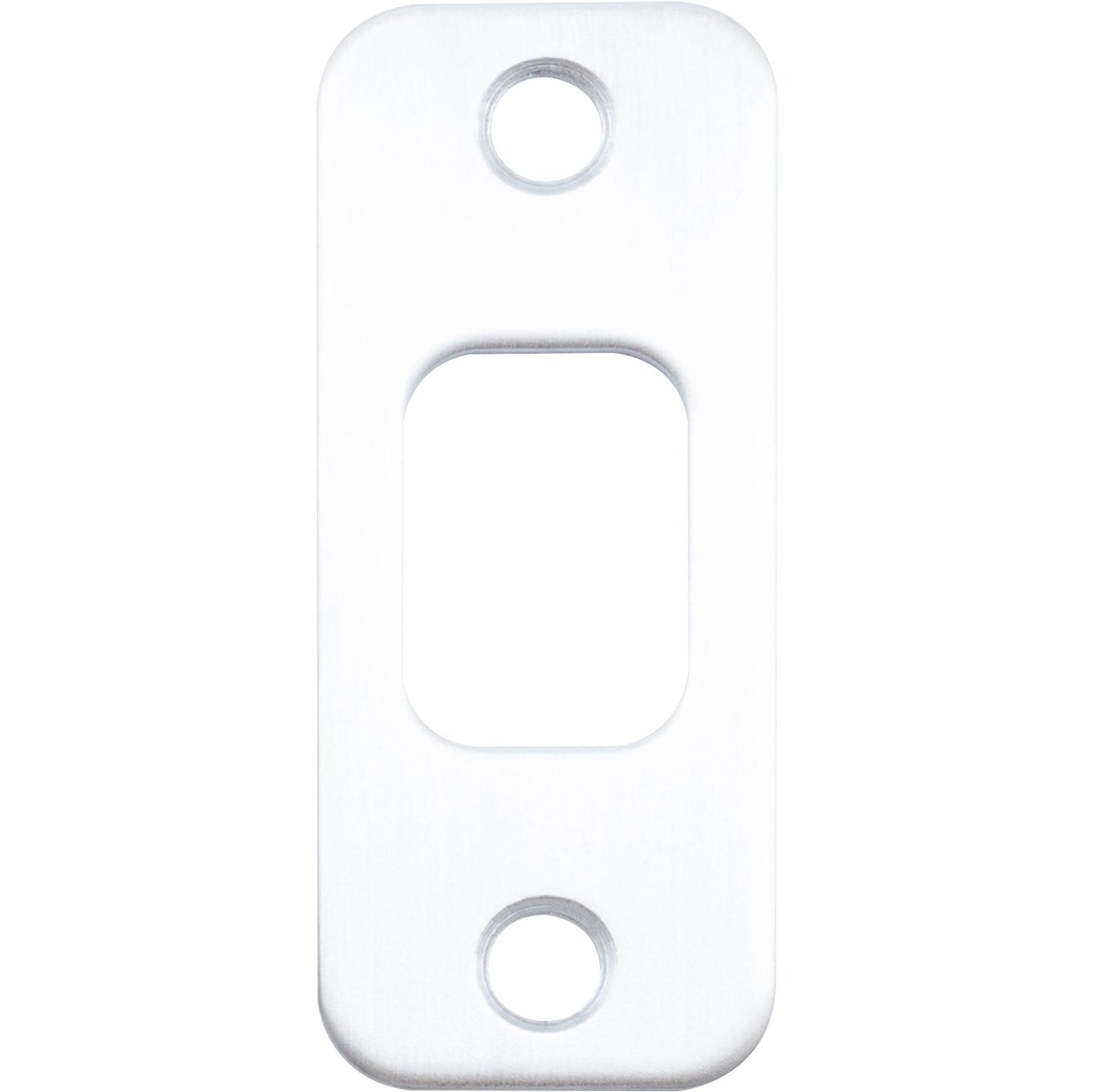 Stone Harbor Hardware Round Corner Deadbolt Strike Plate, 1-1/8" x 2-3/4", 2-1/8" Center-to-Center, Satin Chrome