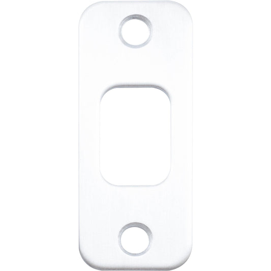 Stone Harbor Hardware Round Corner Deadbolt Strike Plate, 1-1/8" x 2-3/4", 2-1/8" Center-to-Center, Satin Chrome