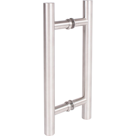 Stone Harbor Hardware Sliding Door Double-Sided Round Bar Pull Set, 12 Inches, Satin Stainless Steel