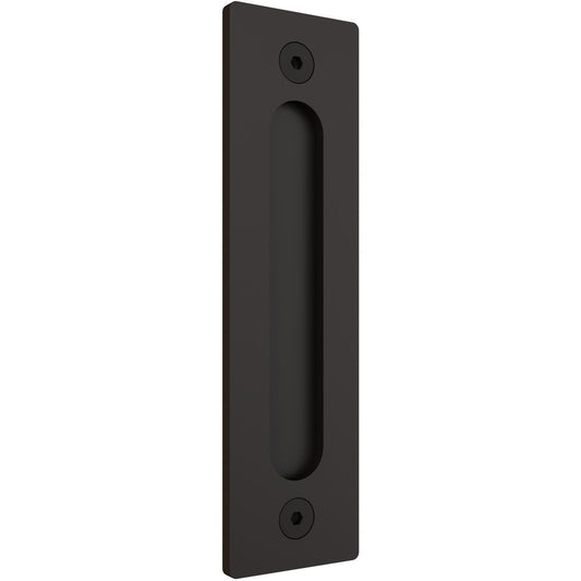 Stone Harbor Hardware Sliding Door Flat Pull with Round Opening, 8-1/2 Inches, Matte Black