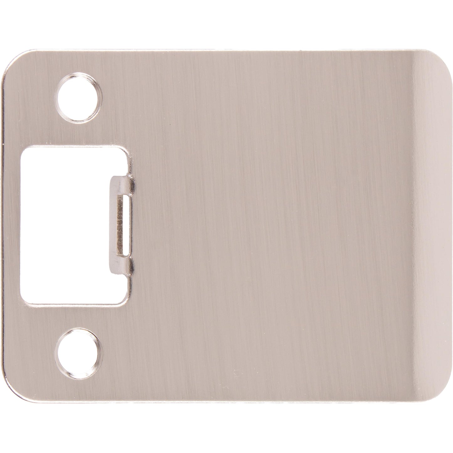 Stone Harbor Hardware Round Corner Extended Lip Strike Plate, 2-1/4" x 2-1/2", (3" Overall Length), Satin Nickel