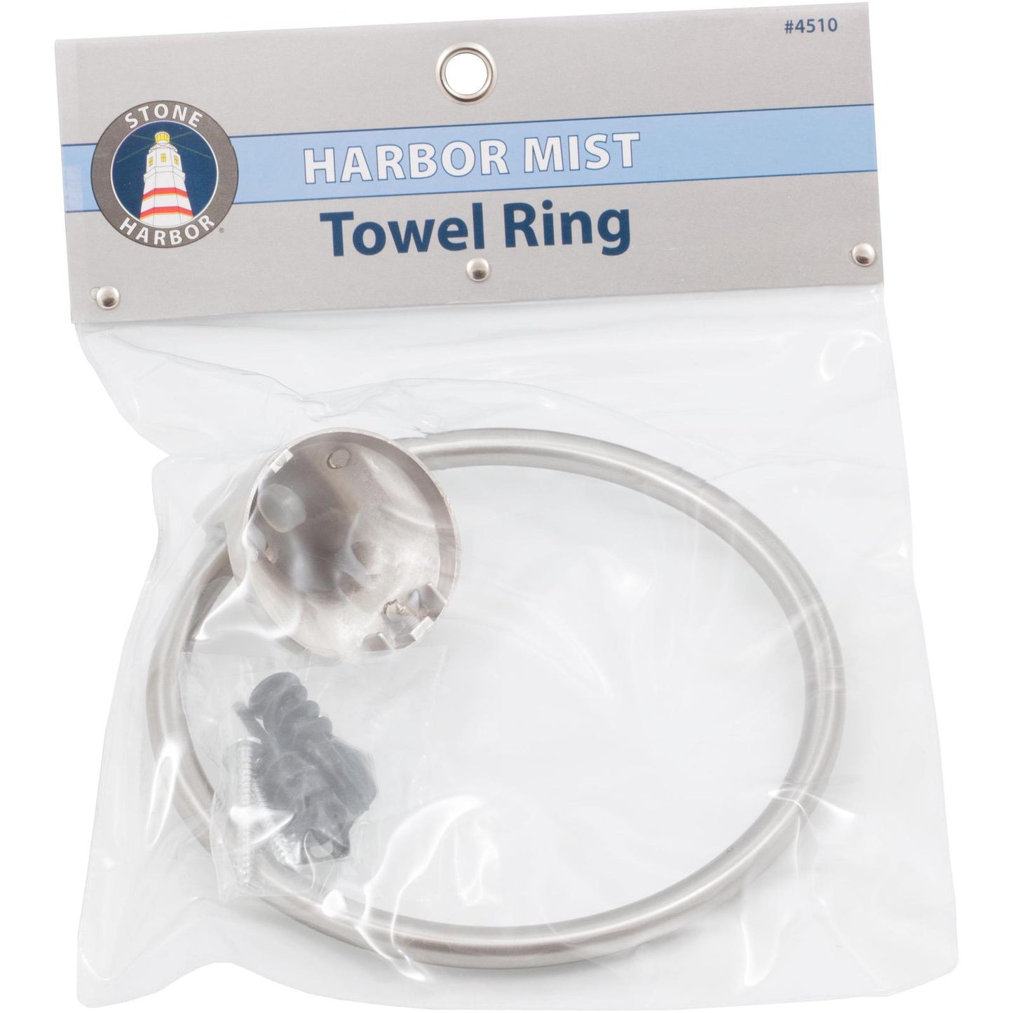 Stone Harbor Hardware Harbor Mist Towel Ring, Satin Nickel