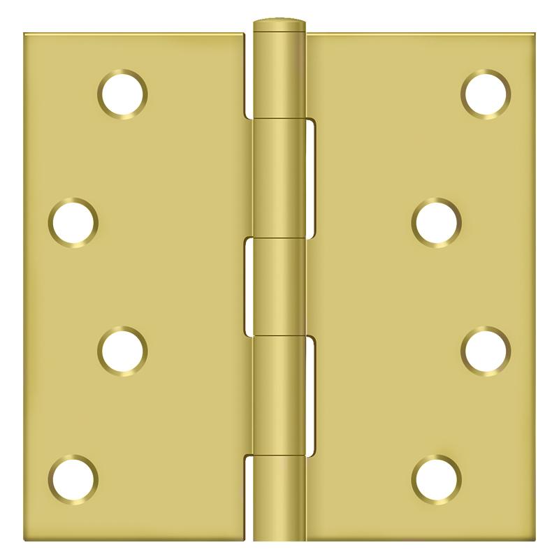 Deltana S44U4-R 4" x 4" SQR Hinge 2/pk - Satin Brass