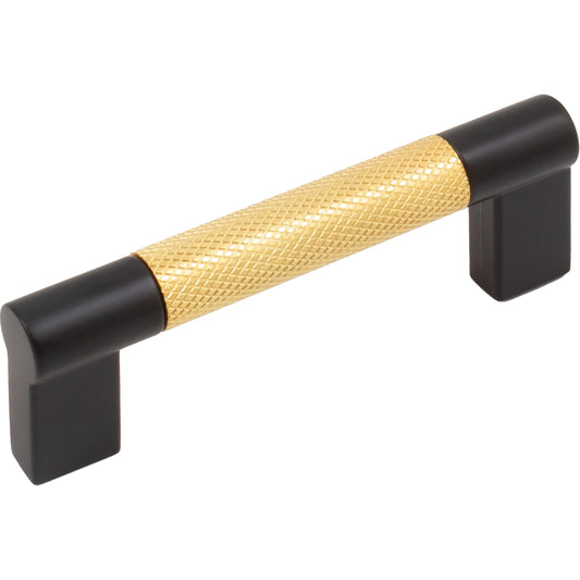 Stone Harbor Hardware Urban Cabinet Pull, 3 Inches, Satin Brass with Matte Black Ends
