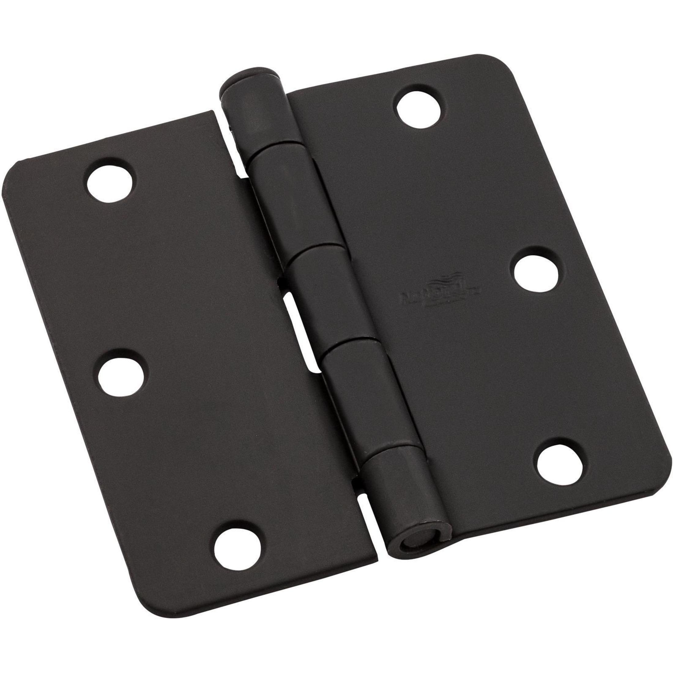 National Hardware - N830-422 V512RC 3-1/2" 1/4R Hinge, 3 pack - Black