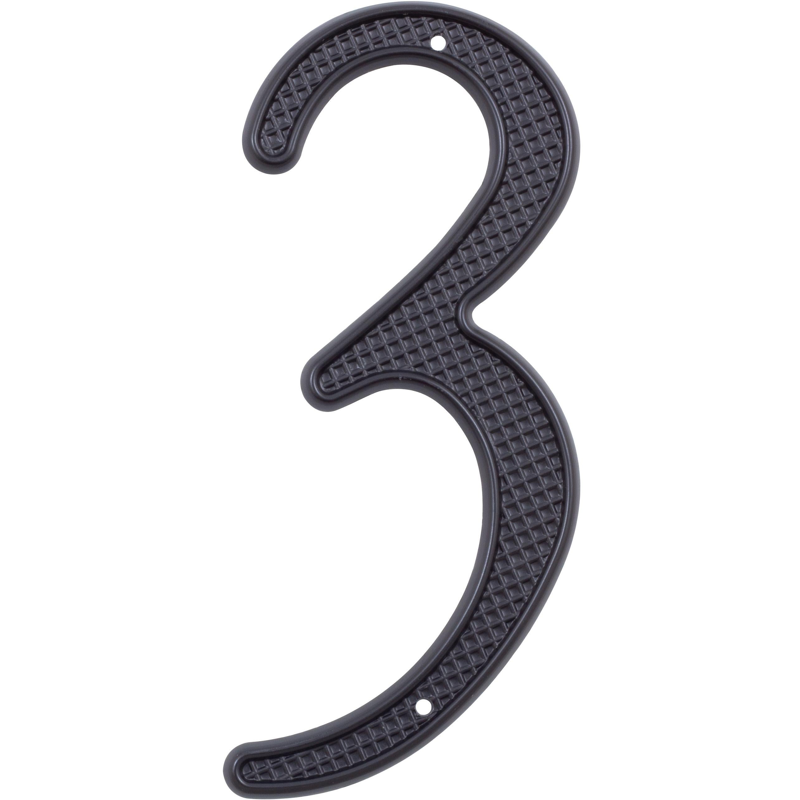 Stone Harbor Hardware Traditional House Number, #3, 4 Inches, Matte Black