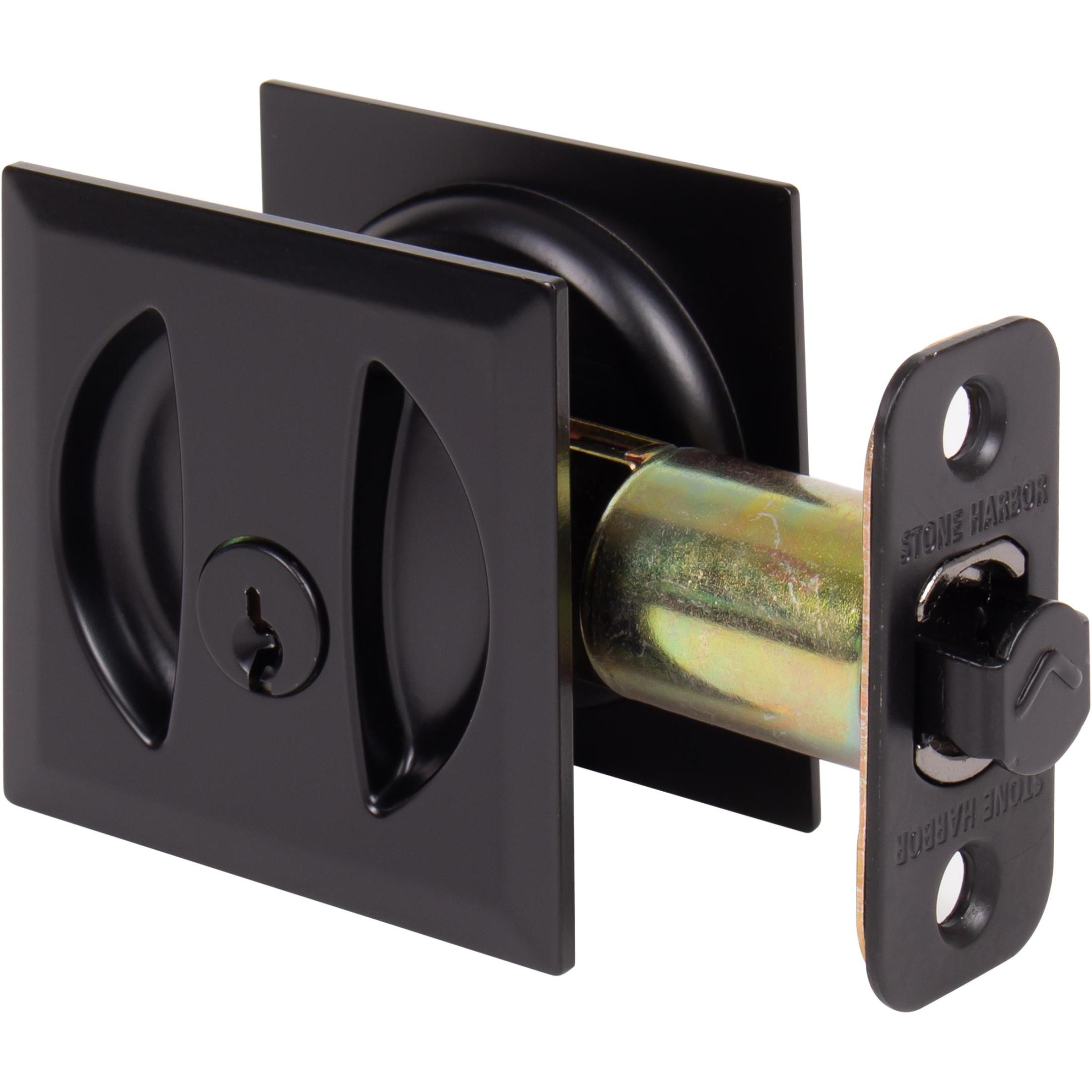 Contemporary Square Pocket Door Lock Entry