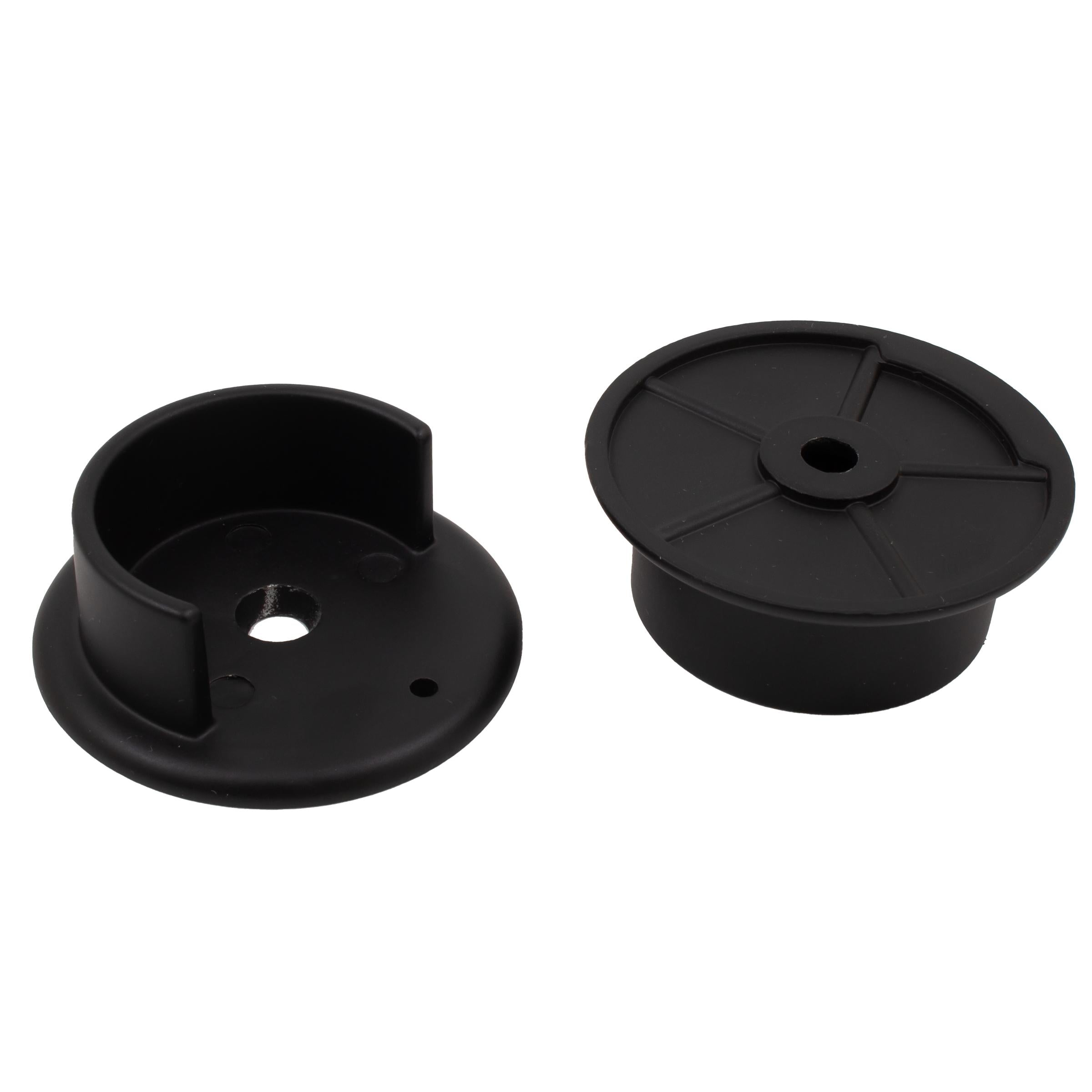 Stone Harbor Hardware Heavy-Duty Metal Pole Sockets, Fits Poles up to 1-3/8" Diameter, Matte Black