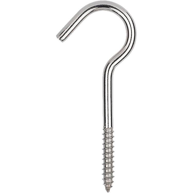 2153BC 1/4" x 4-1/4" Screw Hook - Stainless Steel