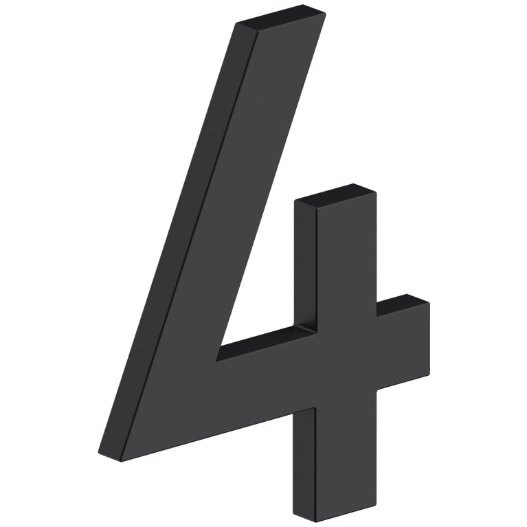 House Number 4 with Risers (B Series) - Matte Black