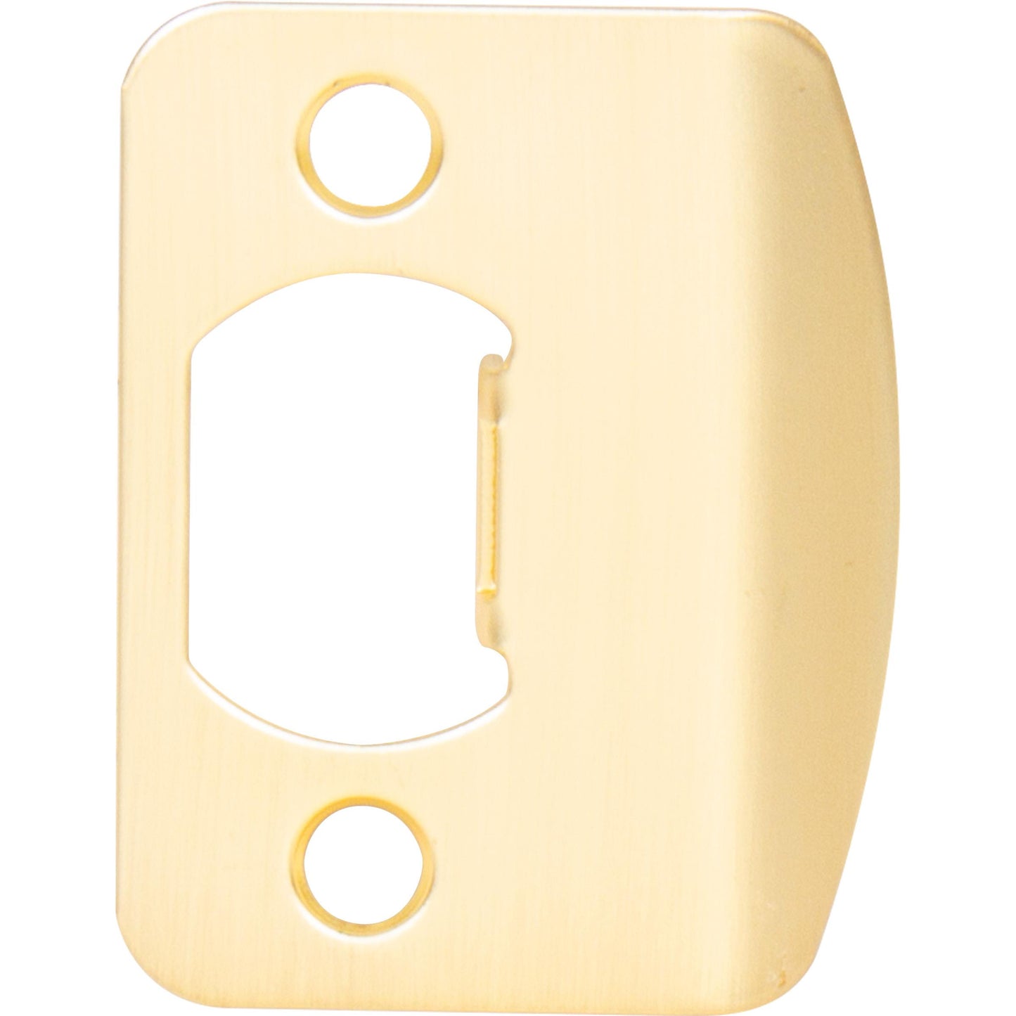 Stone Harbor Hardware Full Lip 1/4" Round Corner Strike Plate, 2-1/4 Inches, 1-5/8" Center-to-Center, Satin Brass