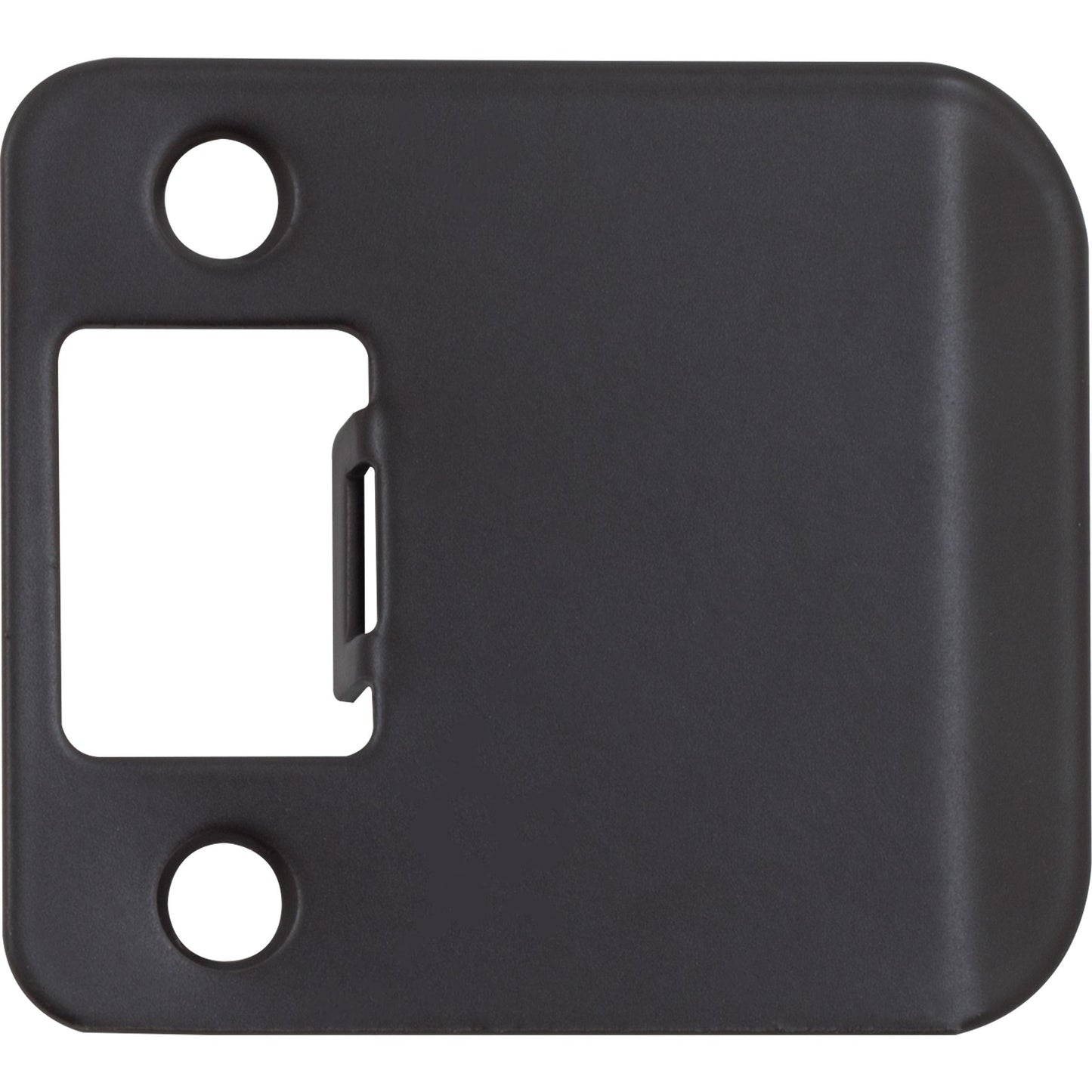 Stone Harbor Hardware Round Corner Extended Lip Strike Plate, 2-1/4" x 2", (2-1/2" Overall Length), Matte Black