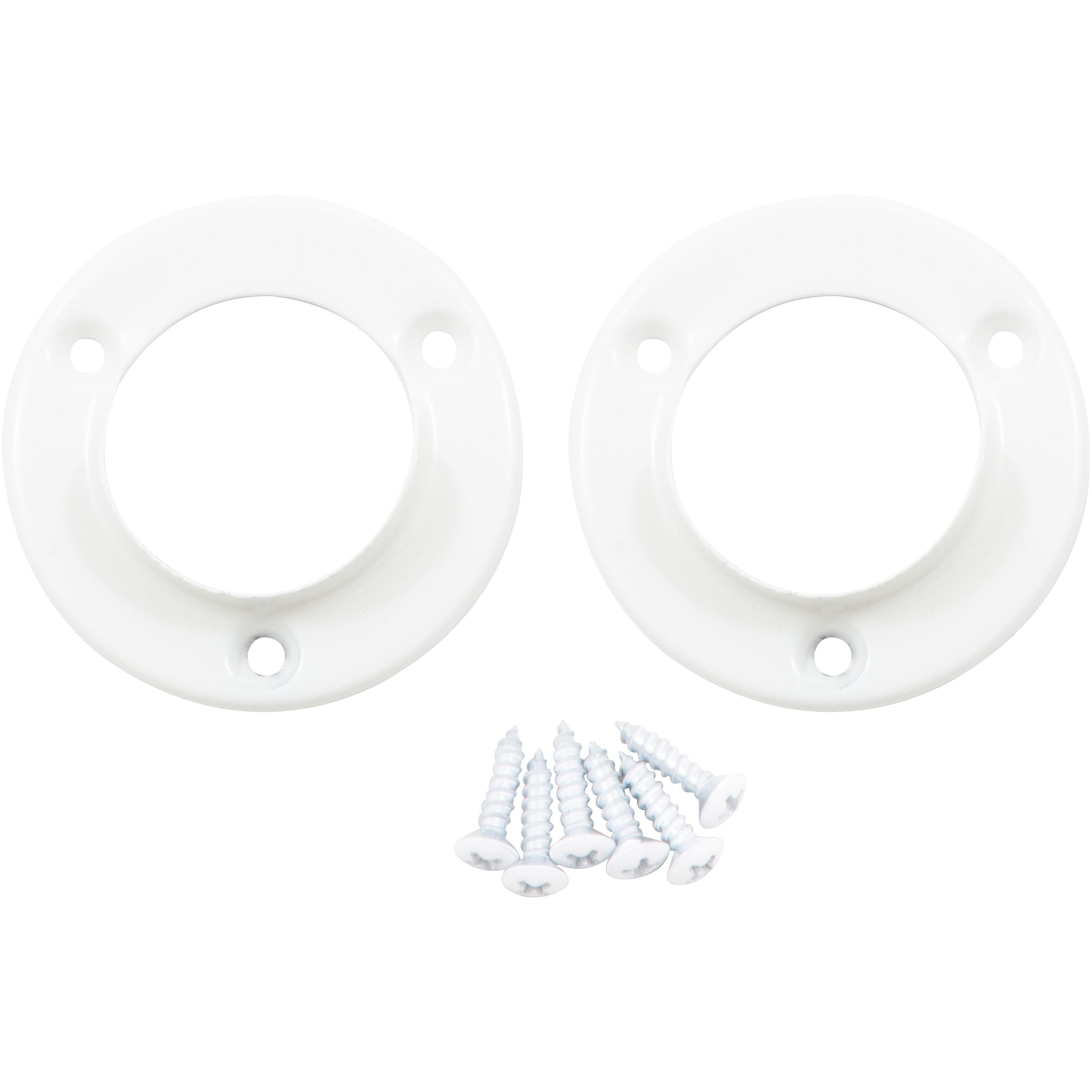 Stone Harbor Hardware Pole Sockets, Fits Poles up to 1-3/8" Diameter, White