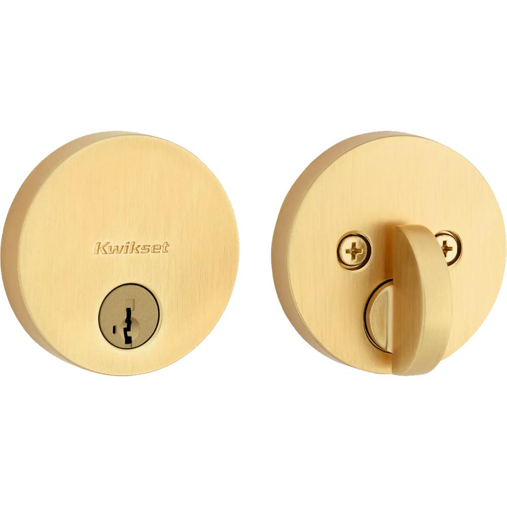 258 RDT 4 SMT 6AL STRKP K3 Uptown 1-Cyl Deadbolt - Satin Brass