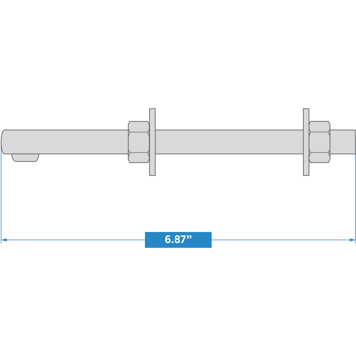 293BC 1/2" x 6" Bolt Hook - Zinc Plated