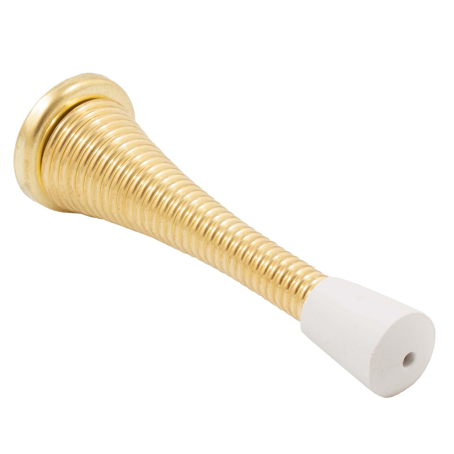 Stone Harbor Hardware Heavy-Duty Spring Door Stop, 3 Inches, Polished Brass