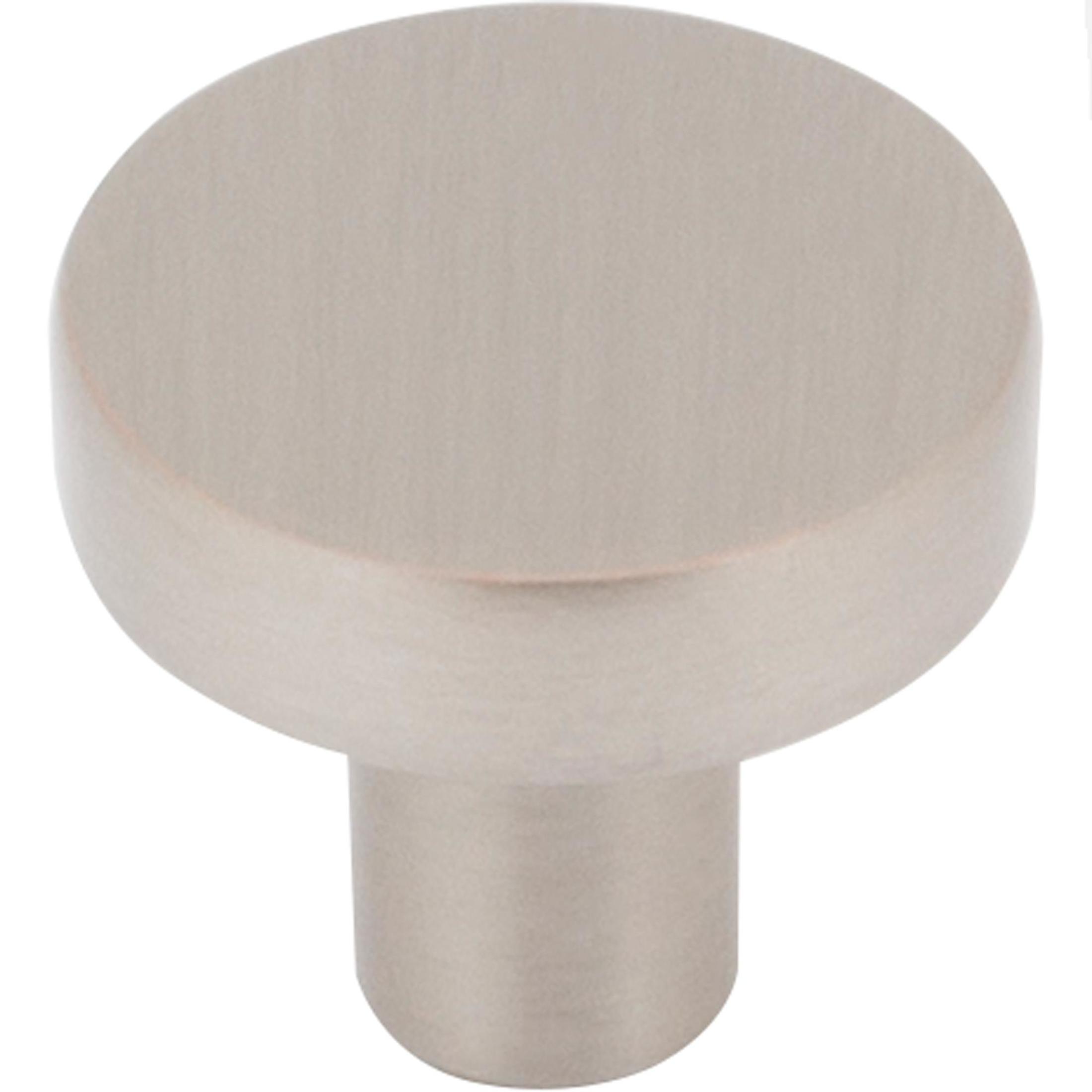 Contemporary Round Cabinet Knob, 1 Inch, Zinc Base Material