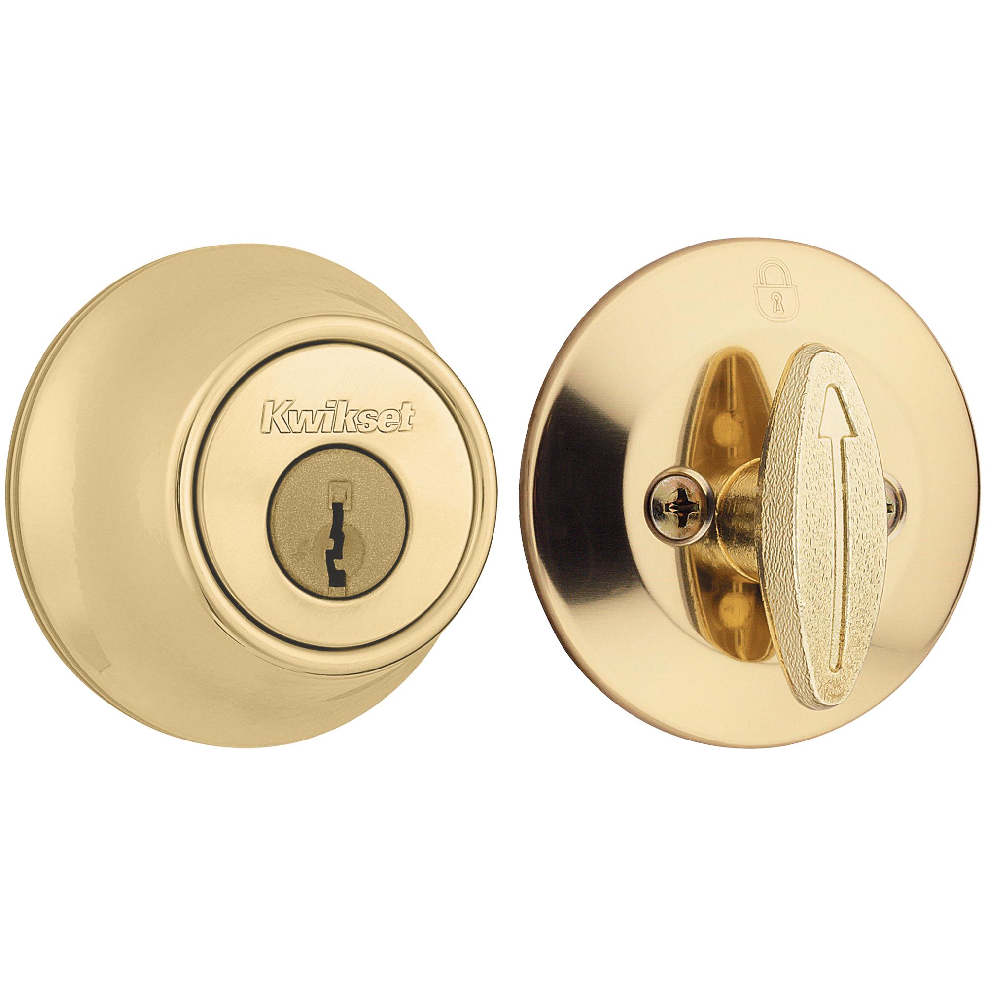 660 3 6AL STRKP K3 1-Cyl Deadbolt - Polished Brass