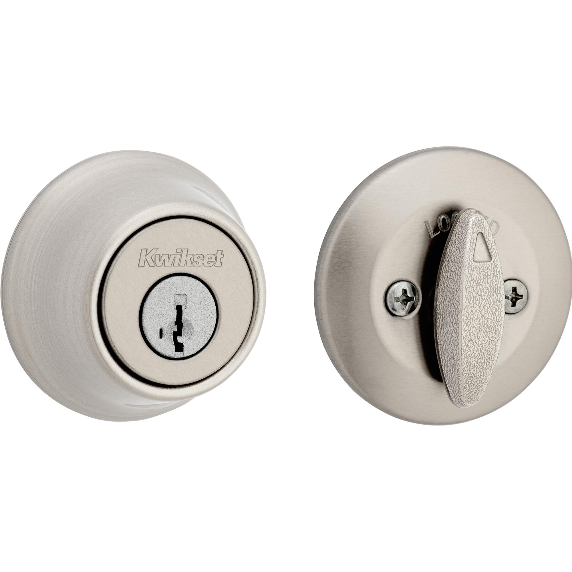 660 15 SMT 6AL FD STRKP K3 1-Cyl Deadbolt with Fire Door Latch - Satin Nickel