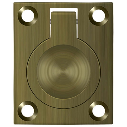 Deltana FRP175U5 1 3/4-Inch x 1 3/8-Inch Solid Brass Flush Ring Pull