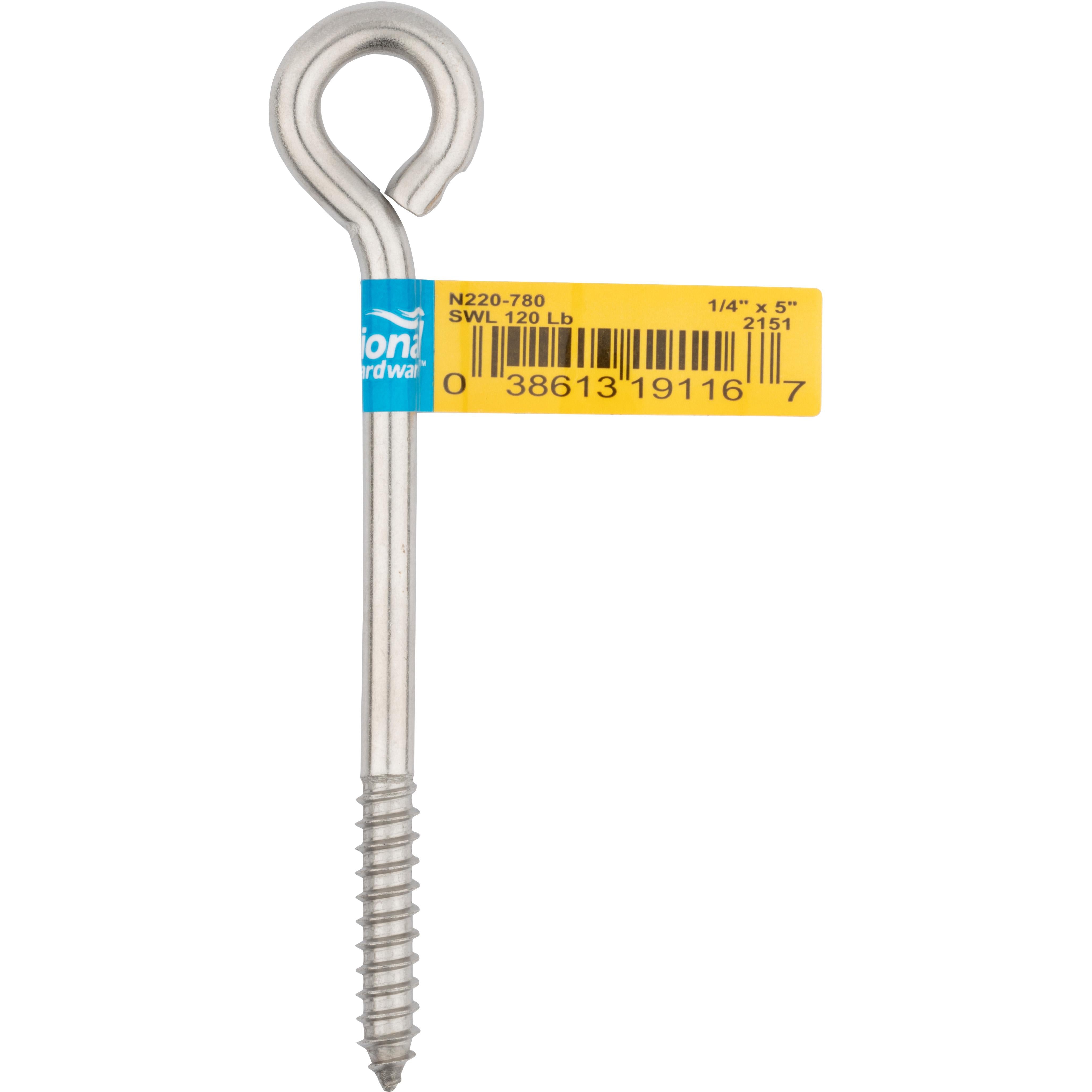 2151BC 1/4" x 5" Lag Screw Eye - Stainless Steel