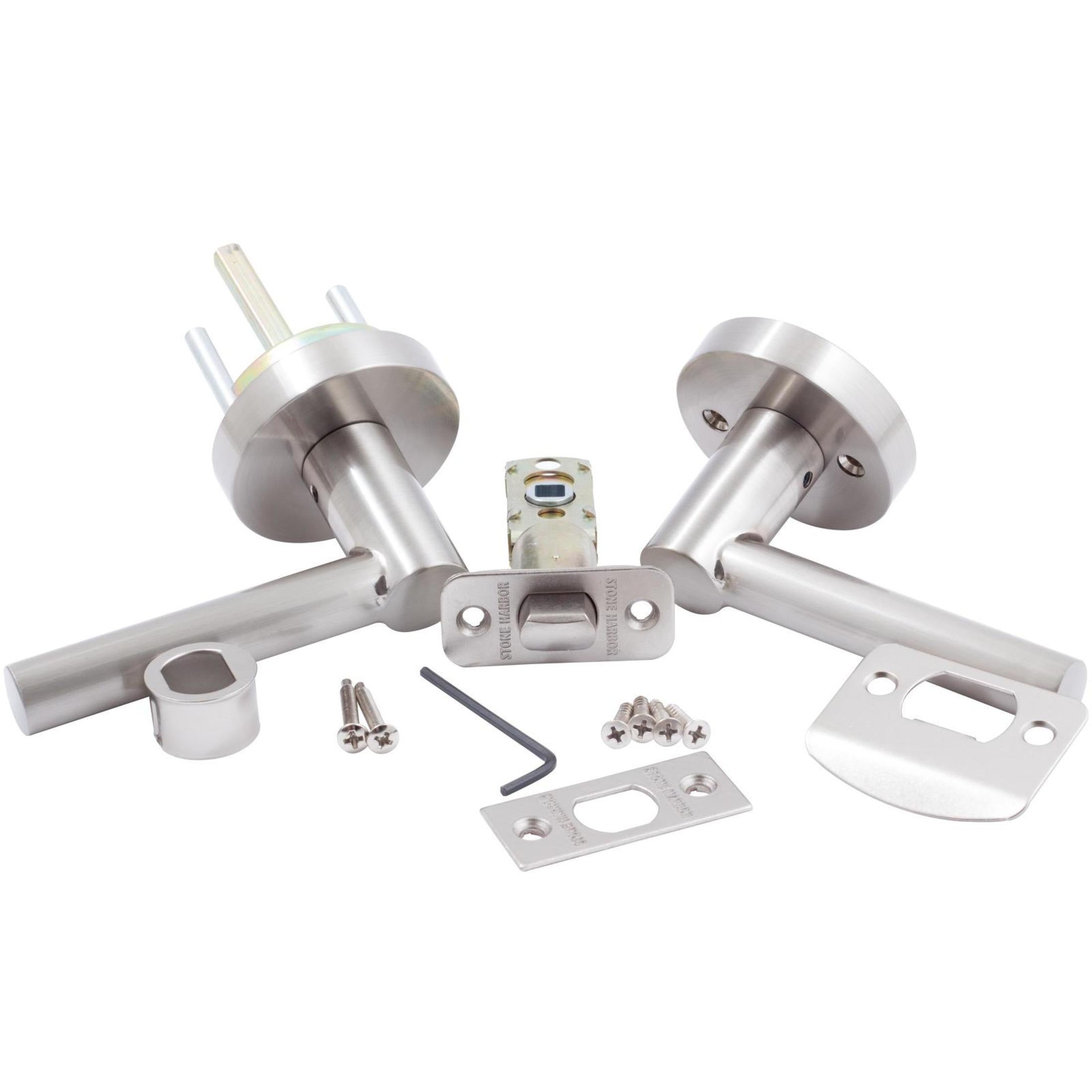 Zurich Door Lever with Round Rosette, Passage (Hall/Closet) Function