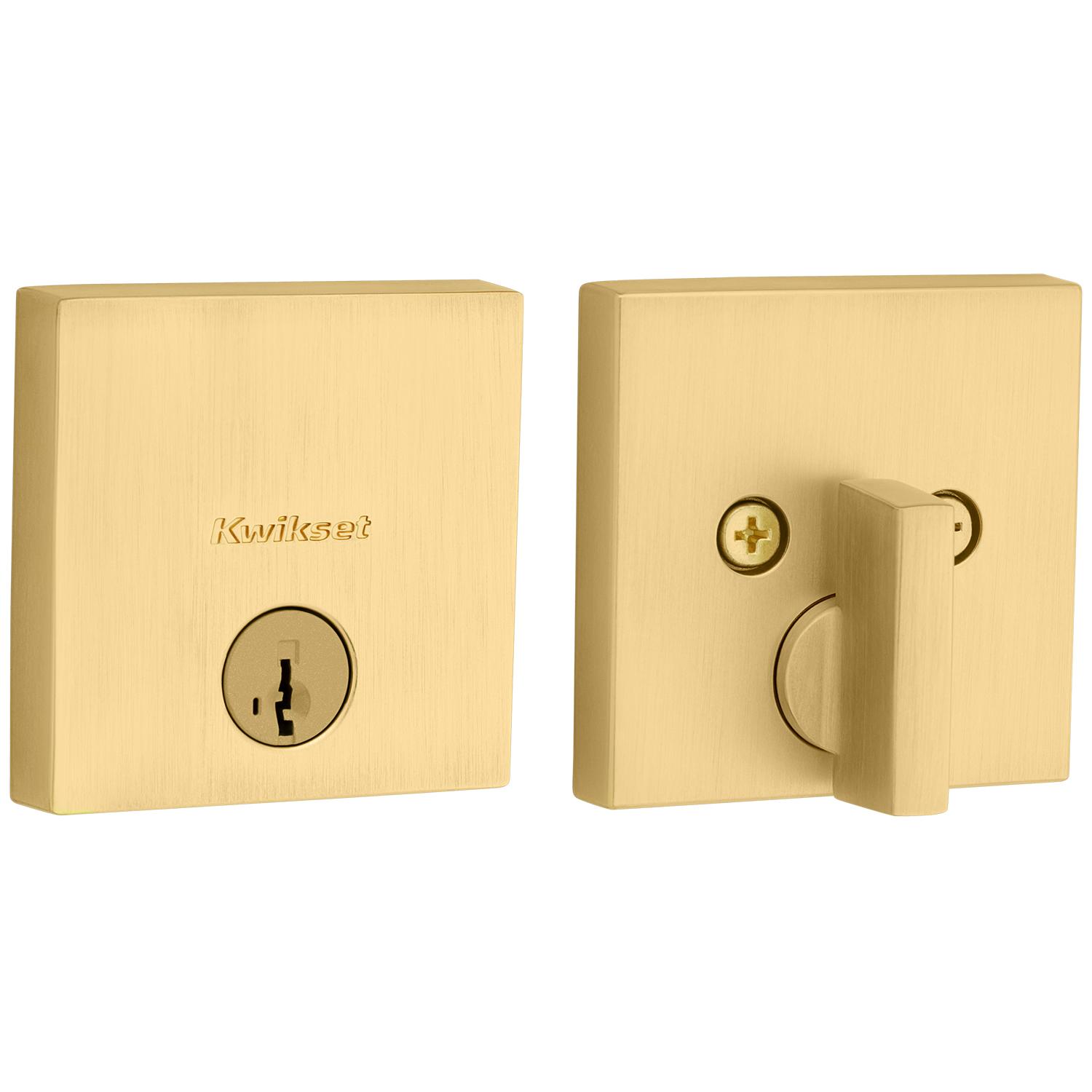 258 SQT 4 SMT 6AL STRKP K3 Downtown 1-Cyl Deadbolt - Satin Brass