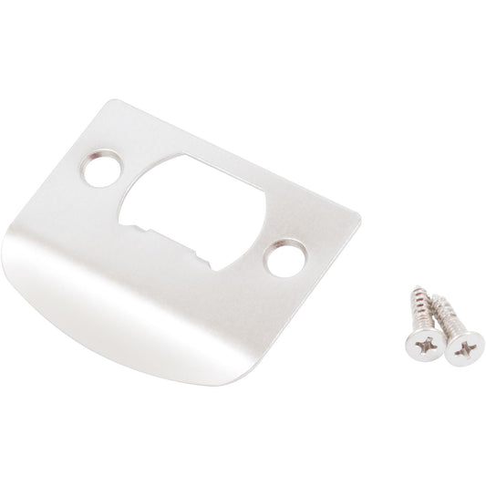 Stone Harbor Hardware Full Lip Square Corner Strike Plate, 2-1/4 Inches, 1-5/8" Center-to-Center, Satin Nickel