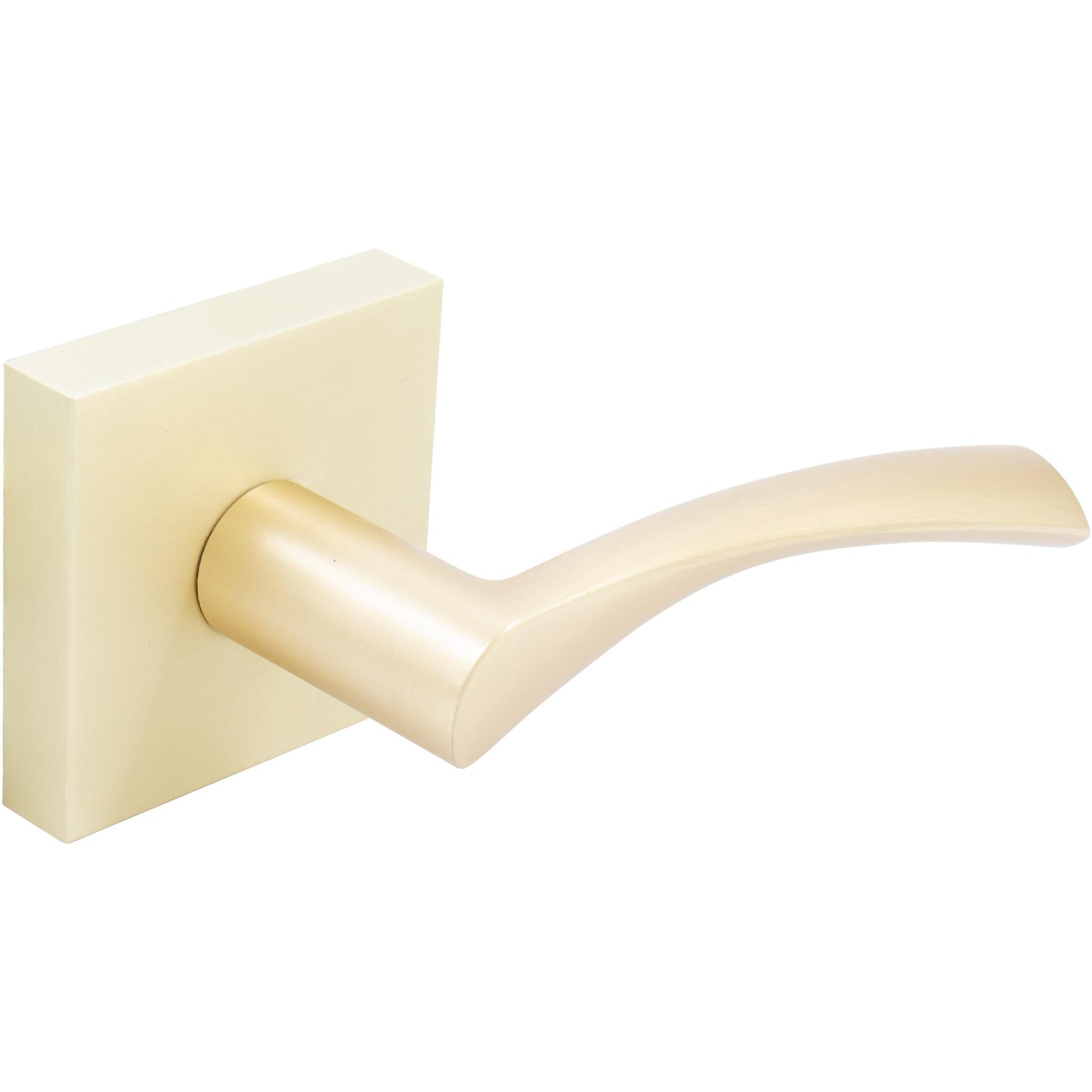 Stone Harbor Hardware Turin Door Lever with Square Rosette, Passage (Hall/Closet) Latch, Satin Brass